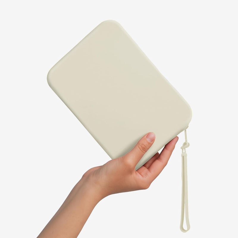 Strapsicle Silicone Clutch for Kindle & E-Readers – Multi-Purpose Bag for Phone, Wallet & Keys – Fits 6.8″–7″ Paperwhite 2024, 6″ Kindles, Kobos, Nook– Anti-Dust Coating - Eggnog - Image 1